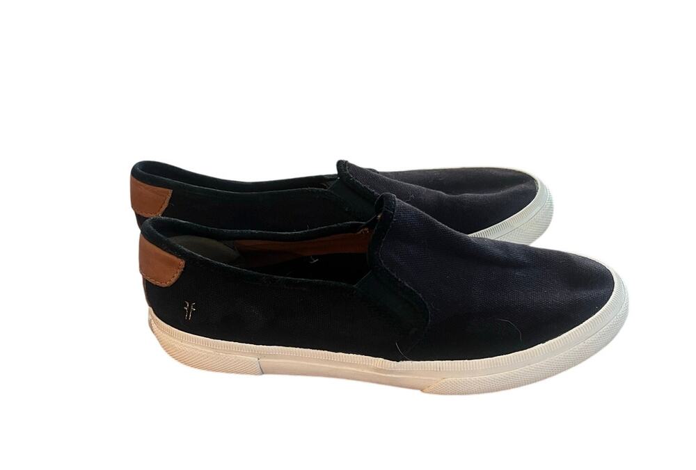 Frye Ludlow Slip On Black Canvas Sneaker size 8